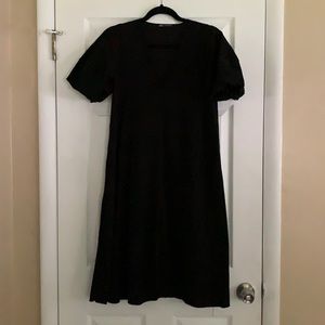 Zara black dress with bubble sleeve.